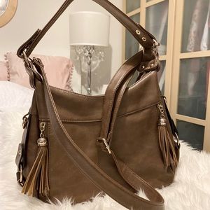 Roomy Hobo Crossbody Shoulder Bag with Tassles